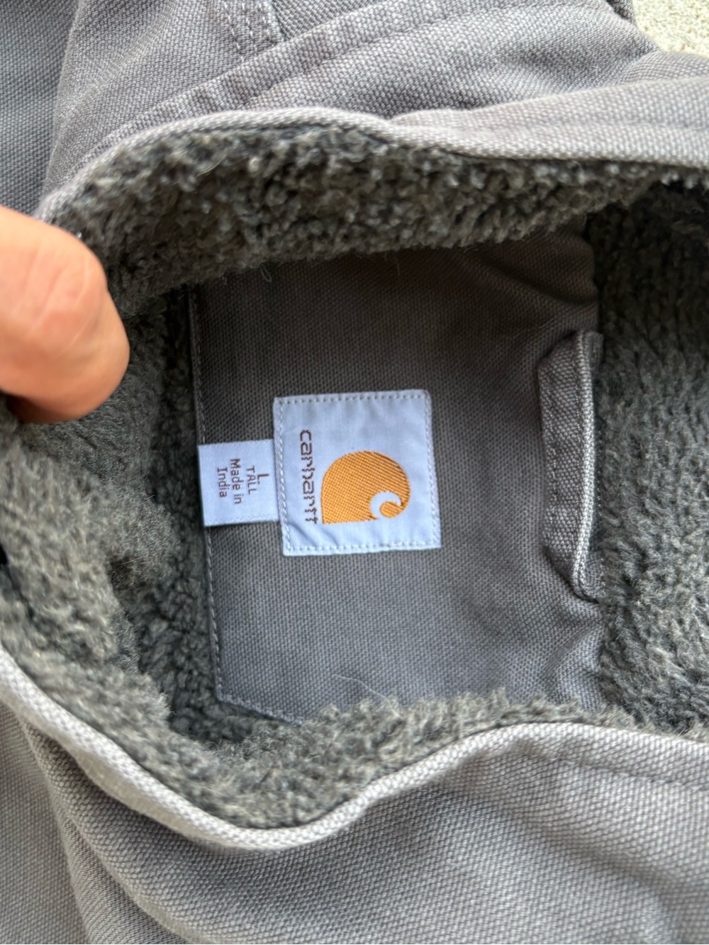 Carhartt Gravel Grey Sherpa Lined Washed Duck Canvas Vest 104277 Large Tall - Picture 3 of 4